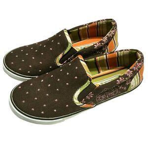 Skechers Women's Casual Active Shoes Size 6.5 Slip On Polka Dot Pink Brown